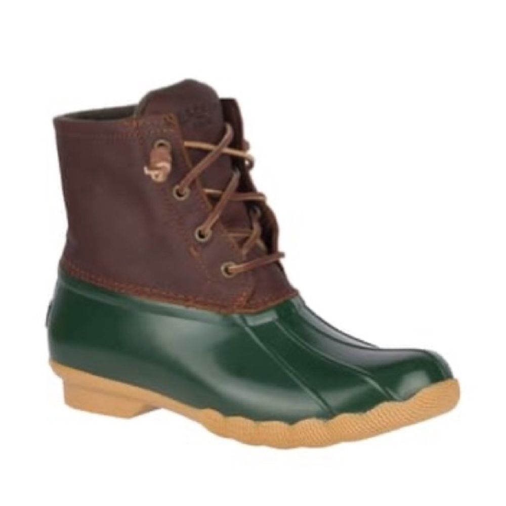 Sperry saltwater tan/green boots